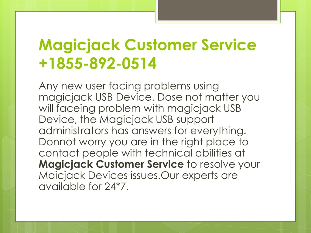 magicjack customer service 1855 892 0514