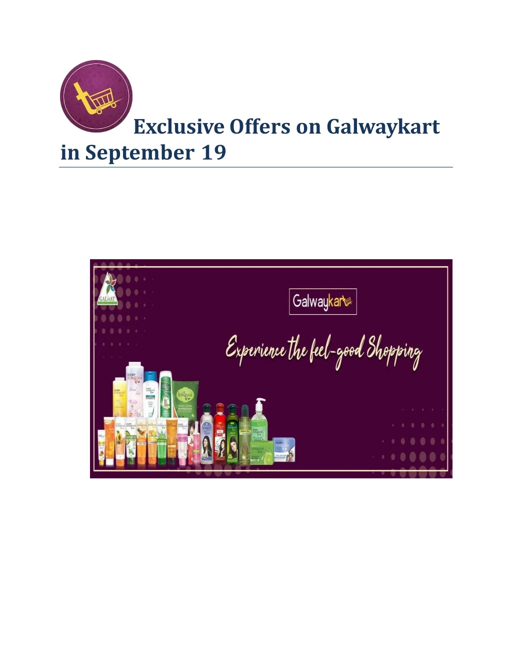 exclusive offers on galwaykart in september 19