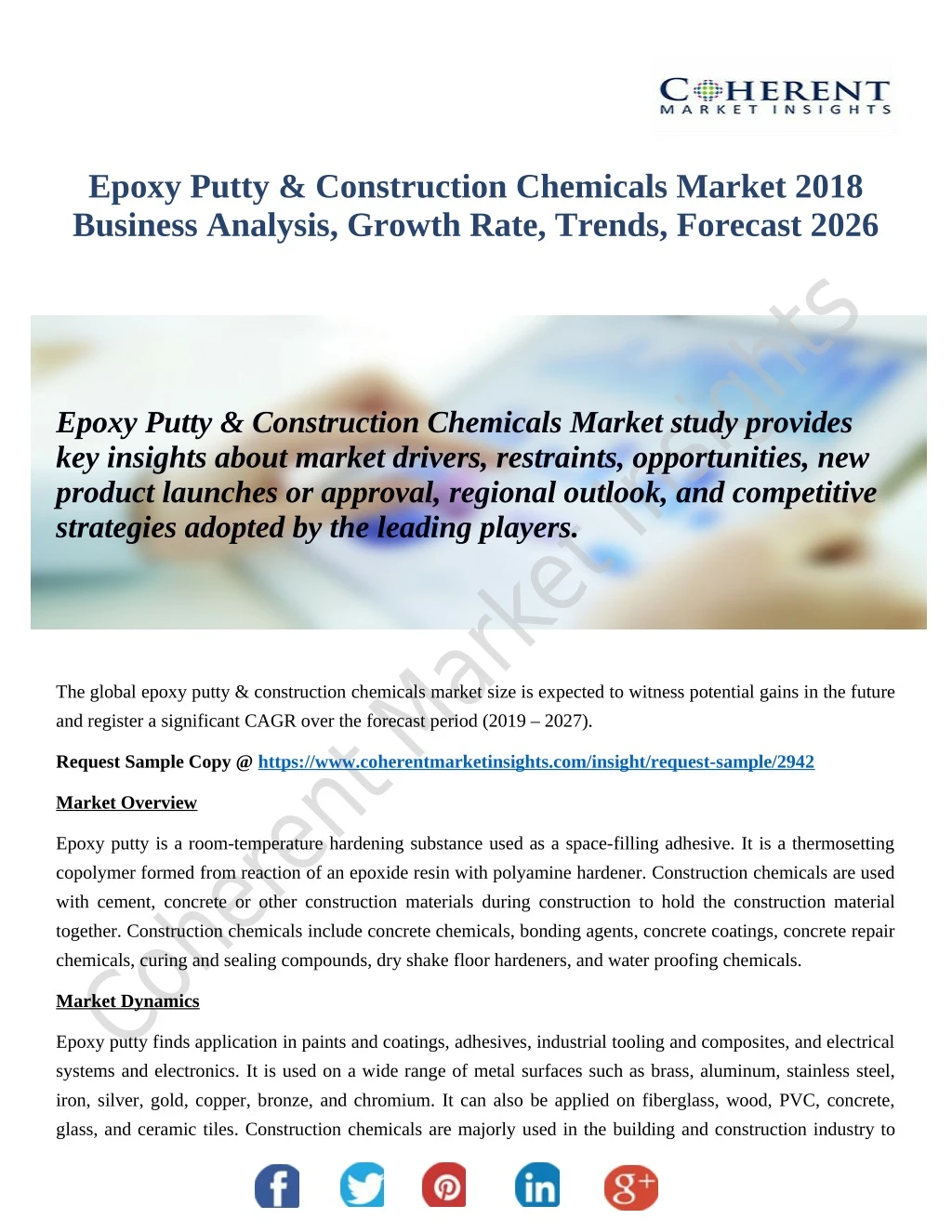 epoxy putty construction chemicals market 2018