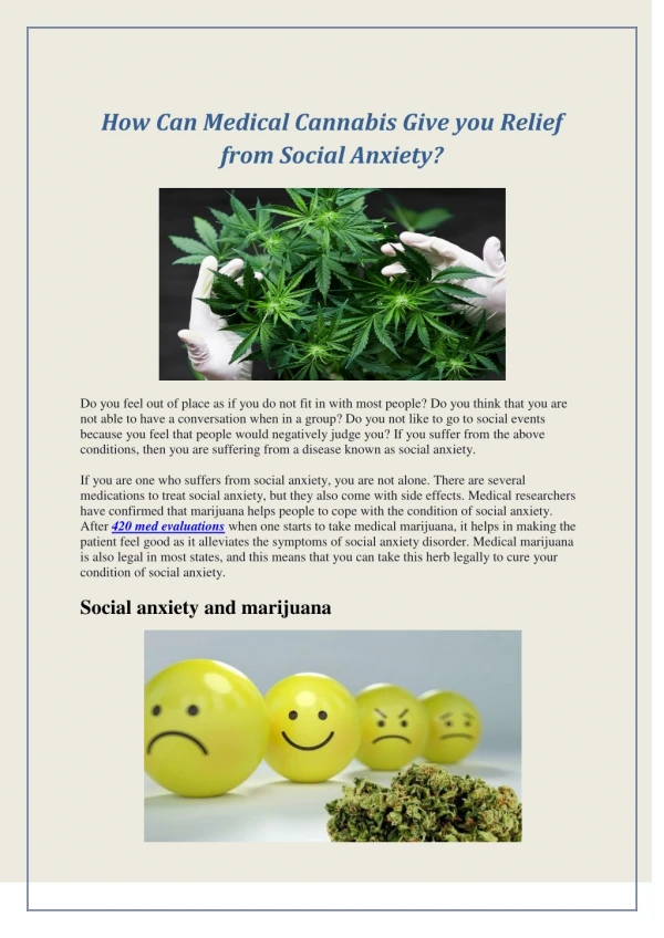 How Can Medical Cannabis Give you Relief from Social Anxiety?