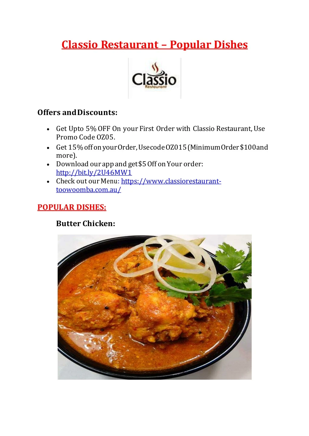 classio restaurant popular dishes