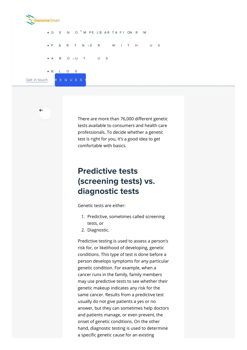 types of genetic tests