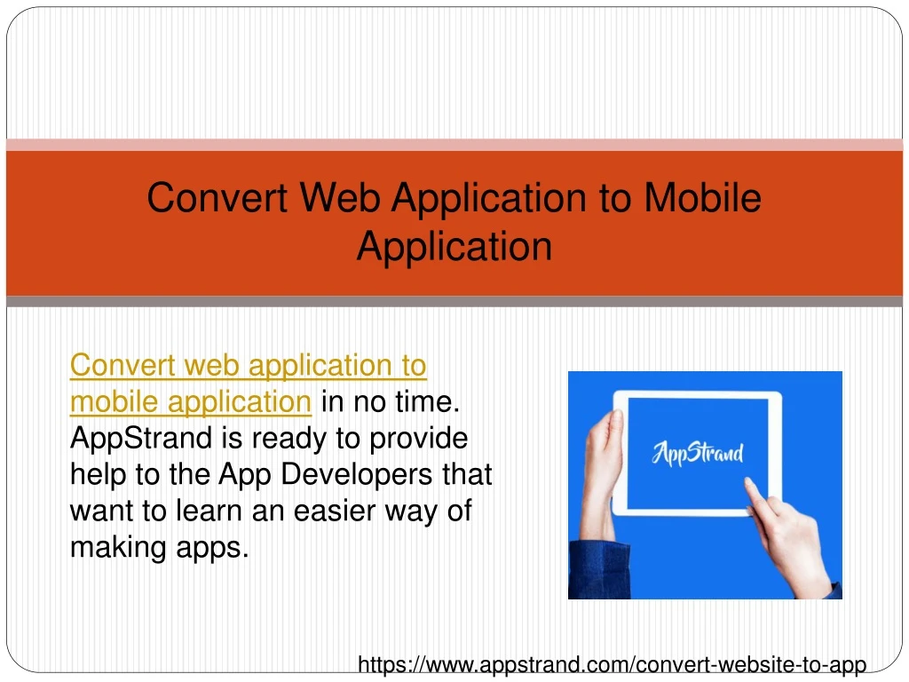 convert web application to mobile application