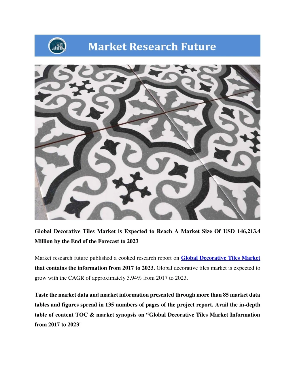 global decorative tiles market is expected