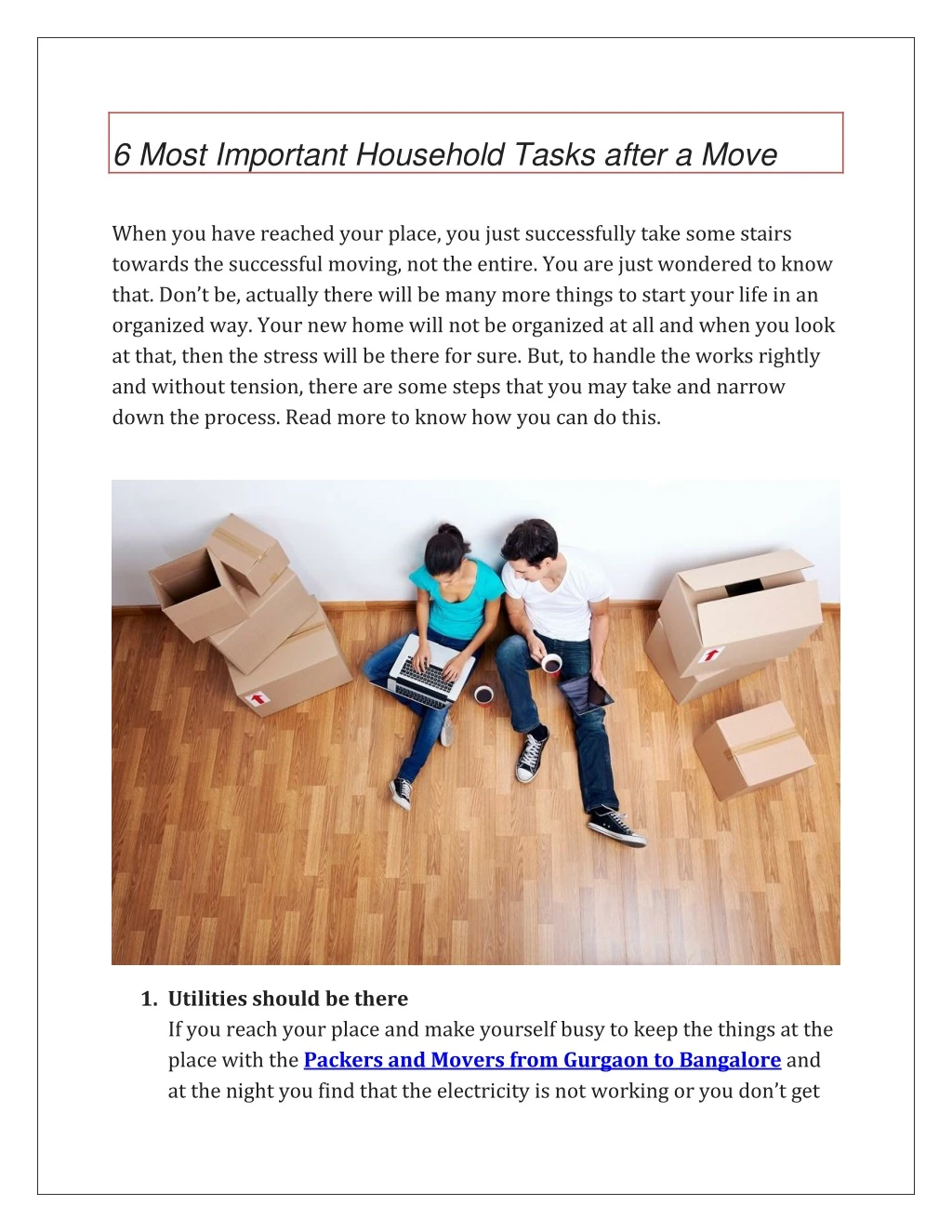 6 most important household tasks after a move