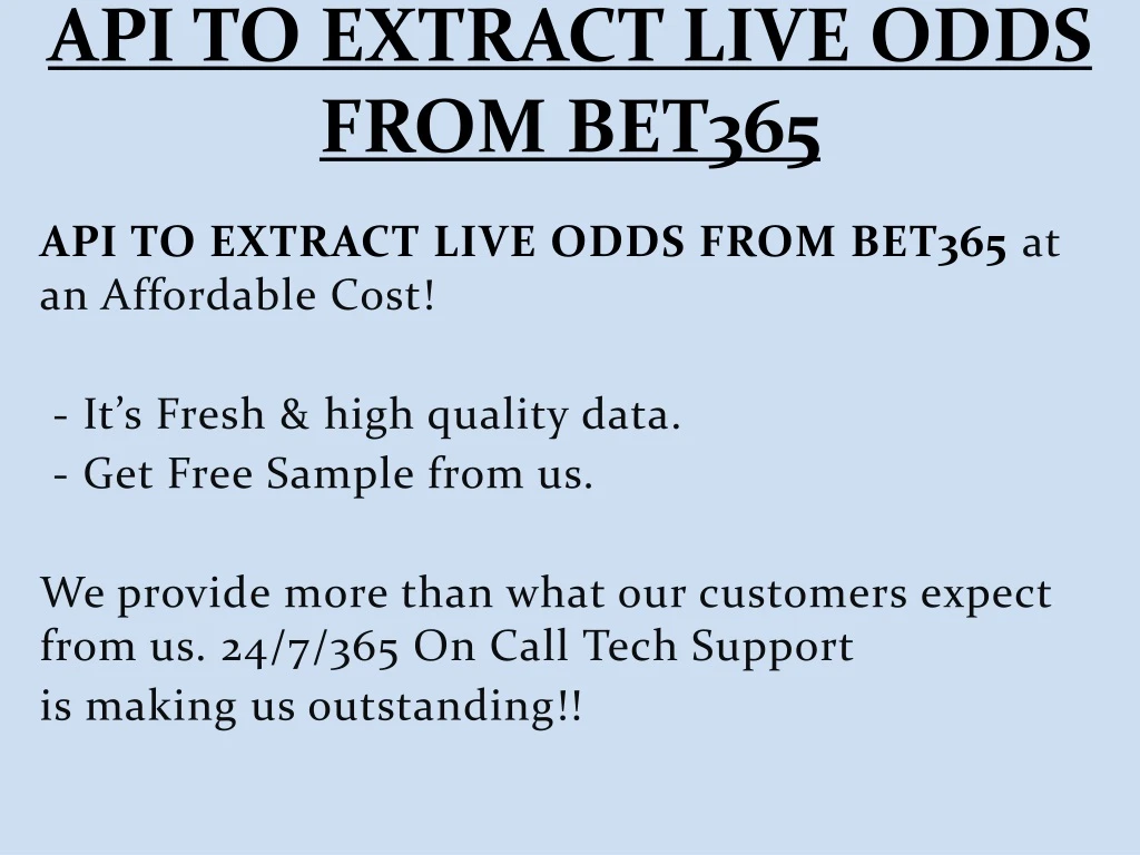 api to extract live odds from bet365