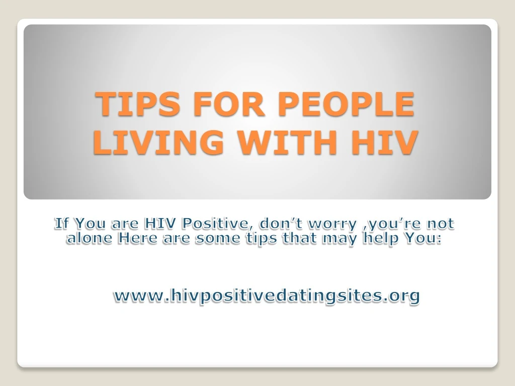 tips for people living with hiv