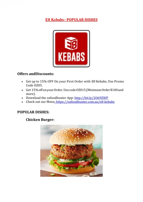 25% Off -E8 Kebabs-Thornlands - Order Food Online