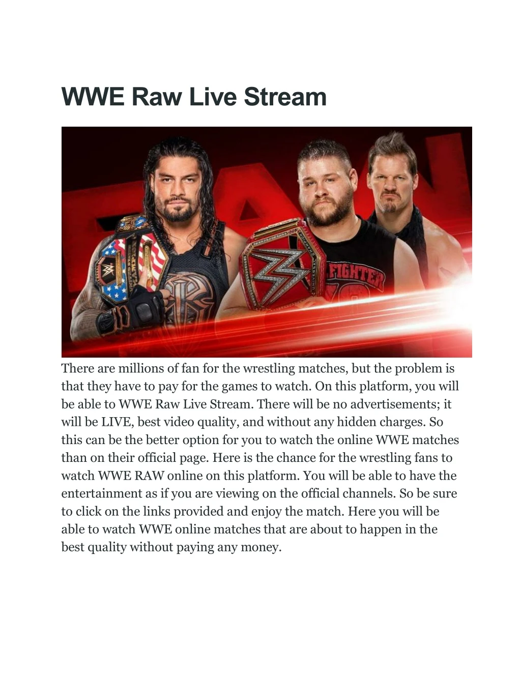 wwe raw live stream