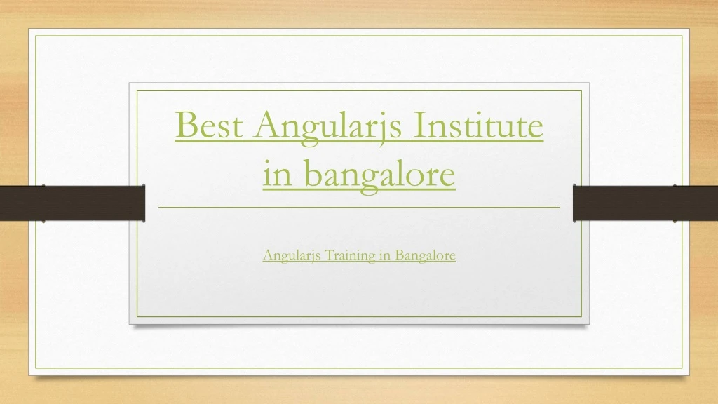 best angularjs institute in bangalore