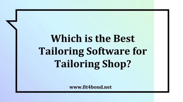 Which is the Best Tailoring Software for Tailoring Shop?