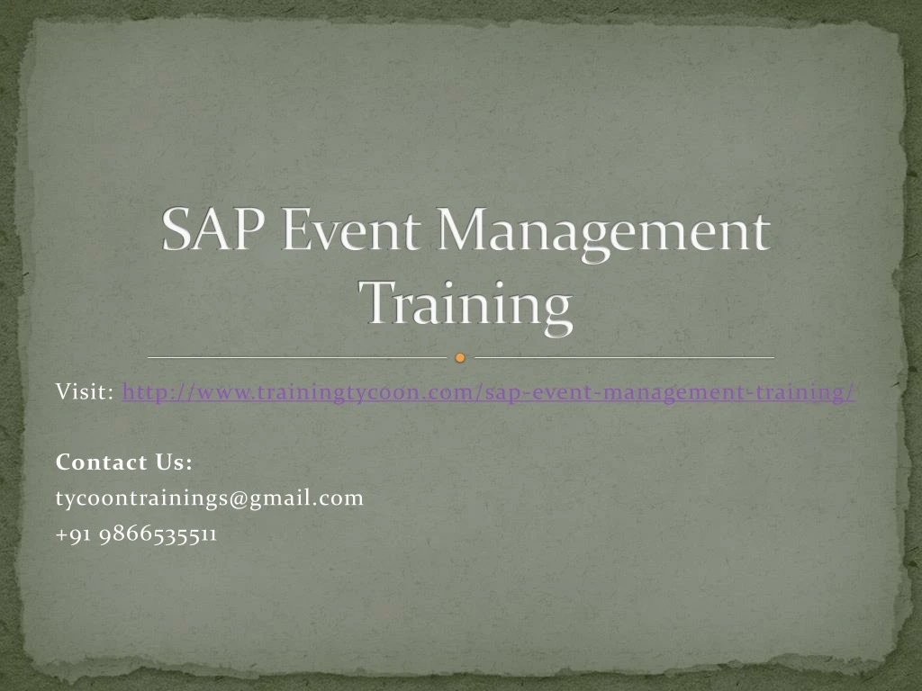 sap event management training