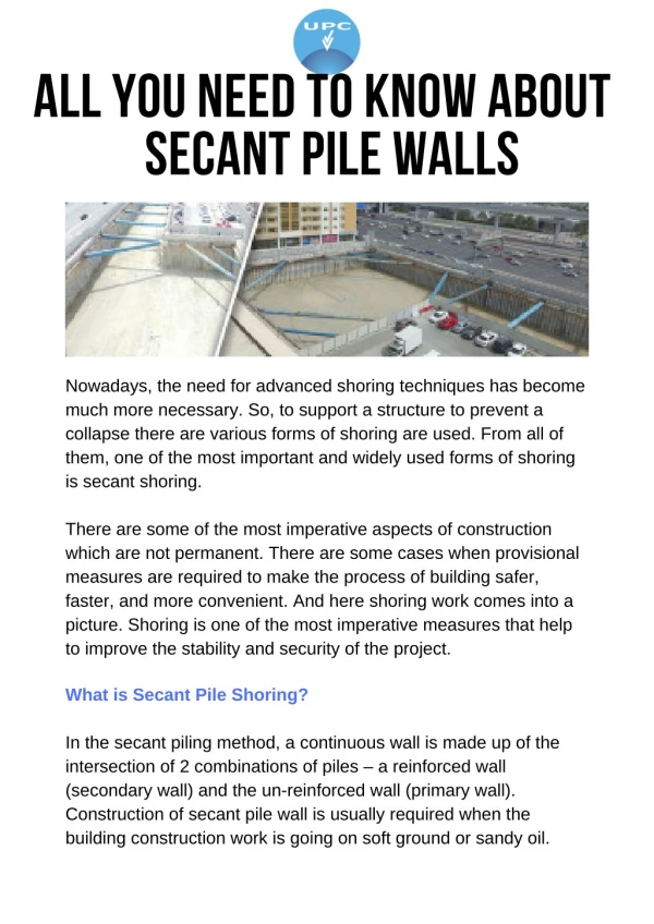 All You Need to Know About Secant Pile Walls