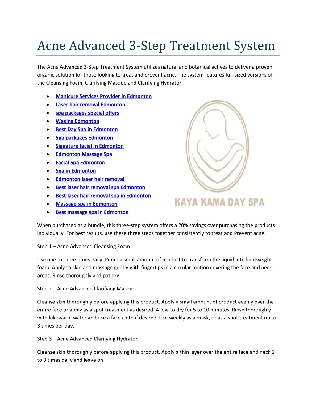 acne advanced 3 step treatment system