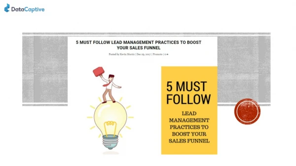 5 MUST FOLLOW LEAD MANAGEMENT PRACTICES TO BOOST YOUR SALES FUNNEL