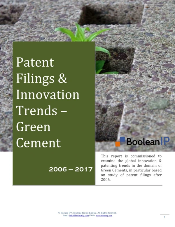 Green Cement _ Filing Trend _ Boolean IP