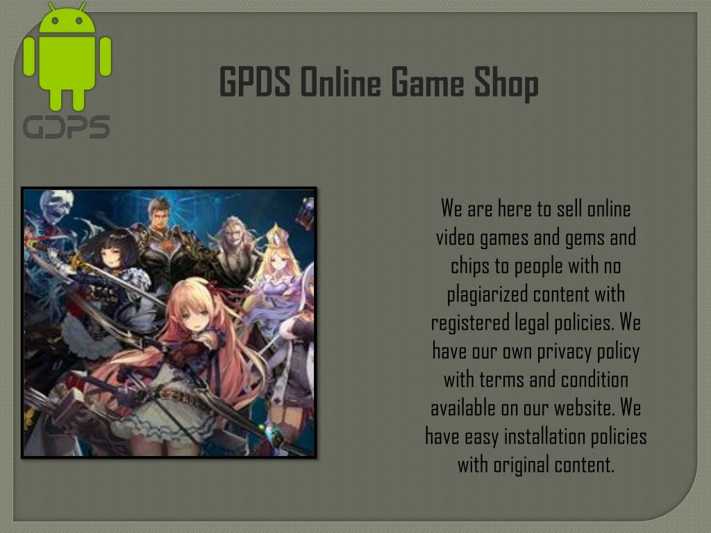 gpds online game shop