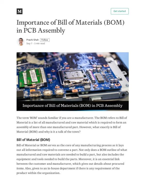 Importance of bill of materials (BOM) in PCB Assembly