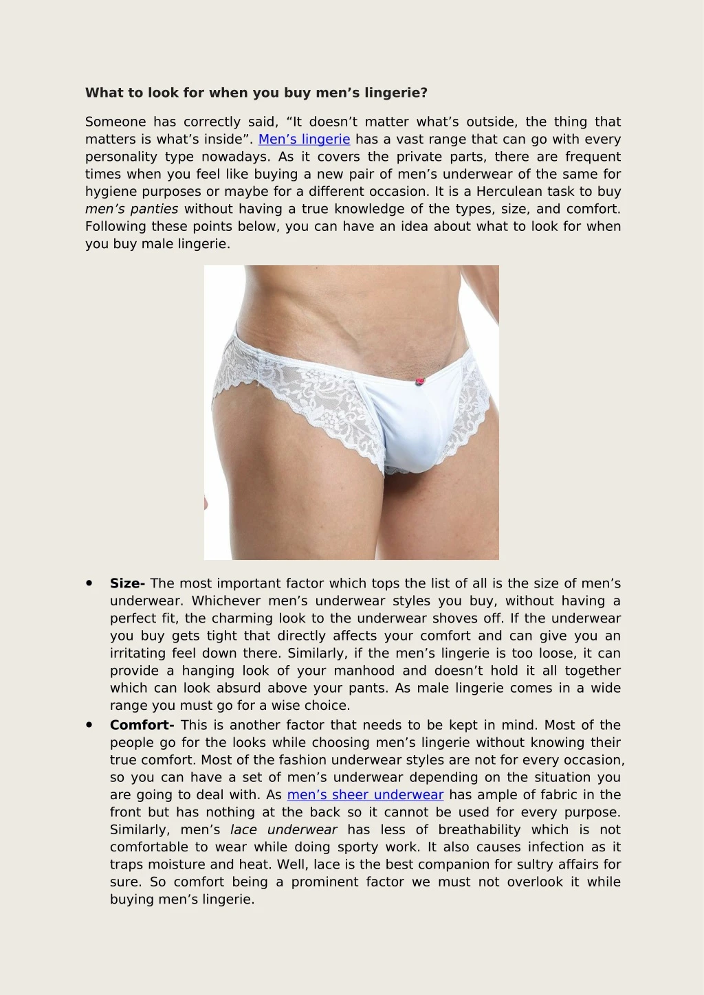 what to look for when you buy men s lingerie