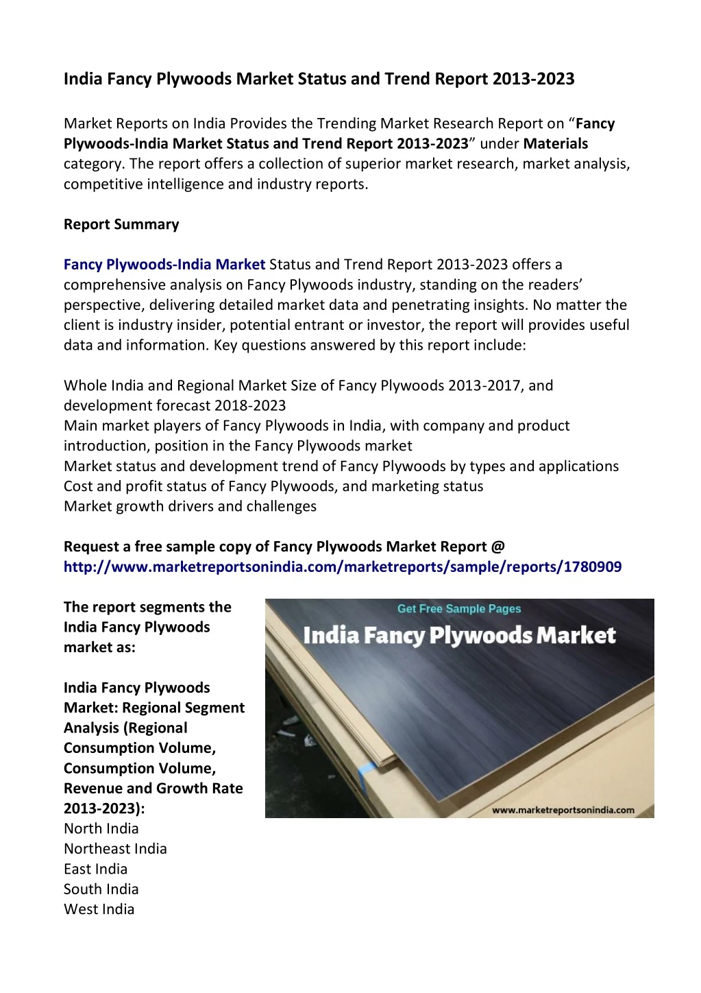 india fancy plywoods market status and trend