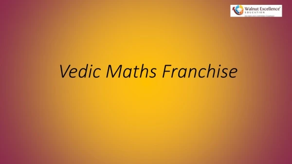 Vedic Maths Franchise