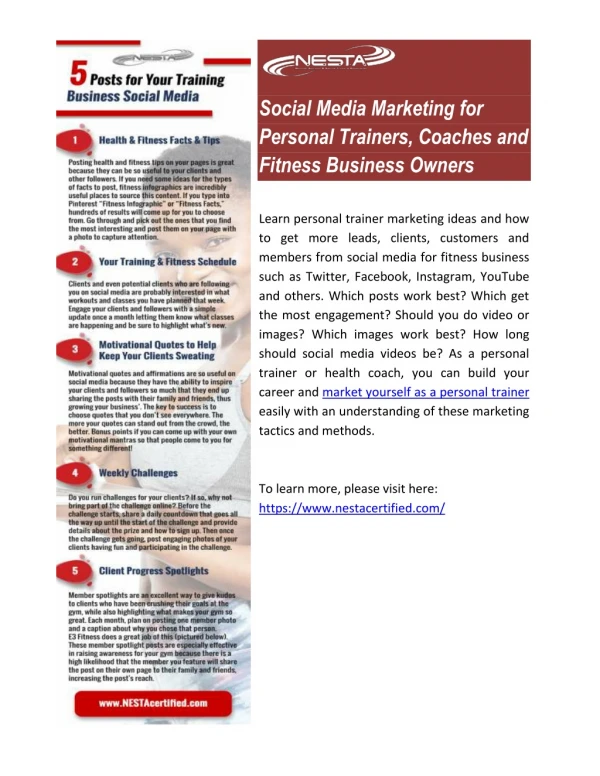 Social Media Marketing for Personal Trainers, Coaches and Fitness Business Owners