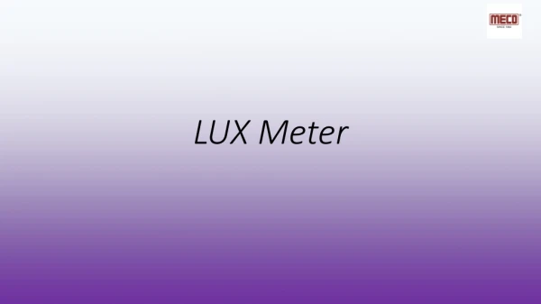 LUX Meter - Meco