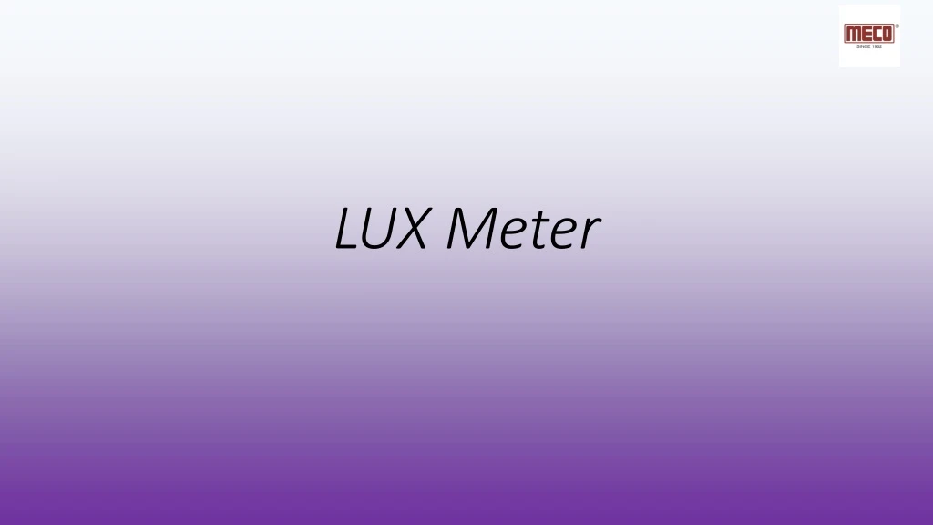 lux meter