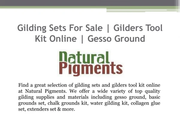 Gilding Sets For Sale | Gilders Tool Kit Online | Gesso Ground