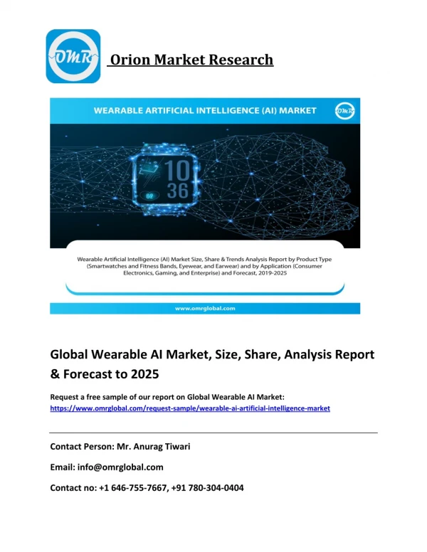Wearable AI Market Size, Share, Industry Analysis & Forecast 2019-2025