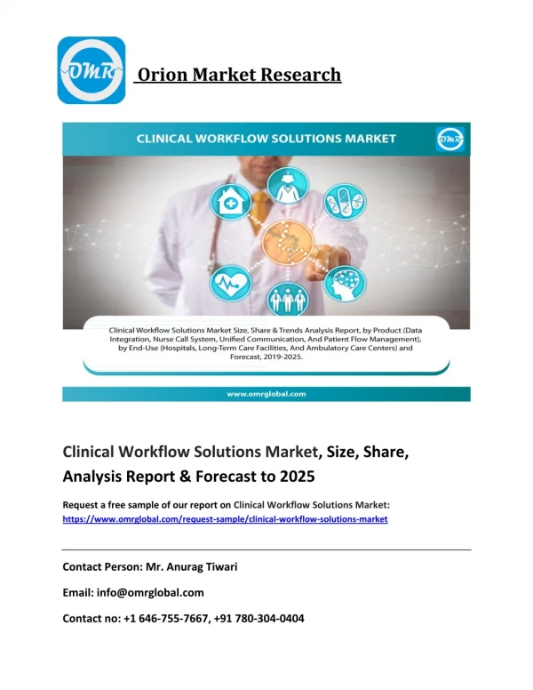 Clinical Workflow Solutions Market Industry Size, Growth and Forecast 2019-2025