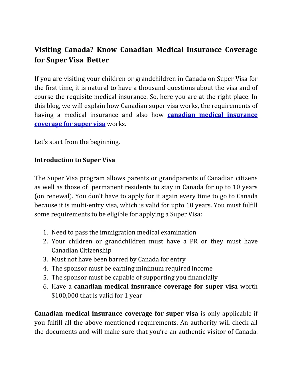 visiting canada know canadian medical insurance