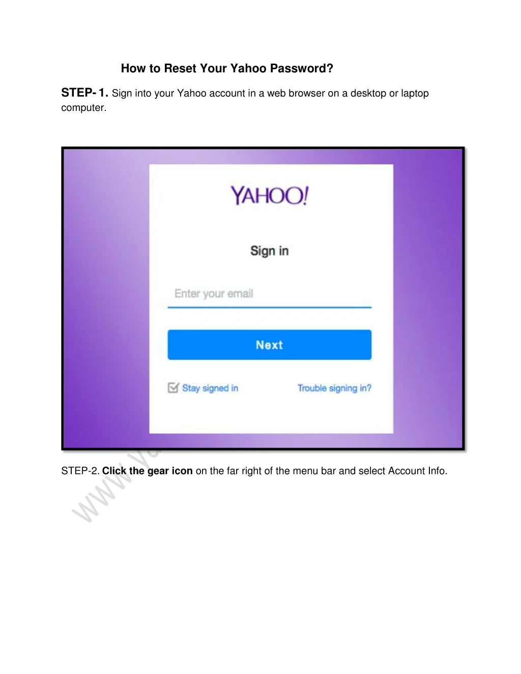 how to reset your yahoo password