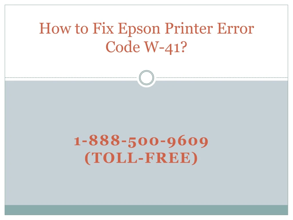 how to fix epson printer error code w 41