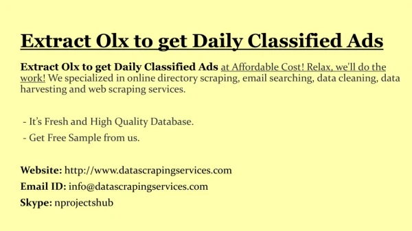 Extract Olx to get Daily Classified Ads