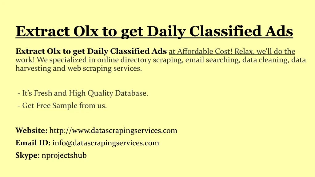 extract olx to get daily classified ads