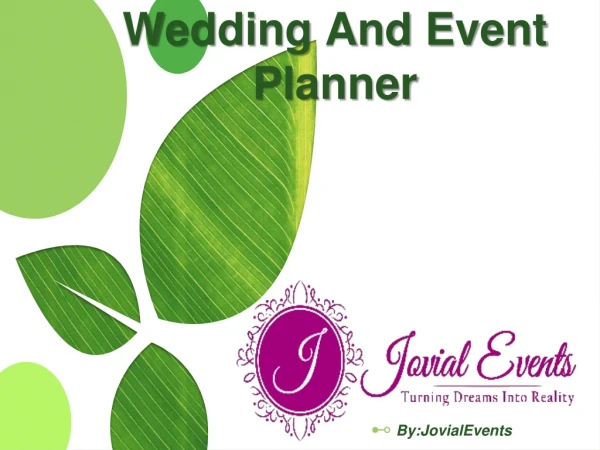 Jovial Events: Wedding Organizers In Dubai, Wedding Planners