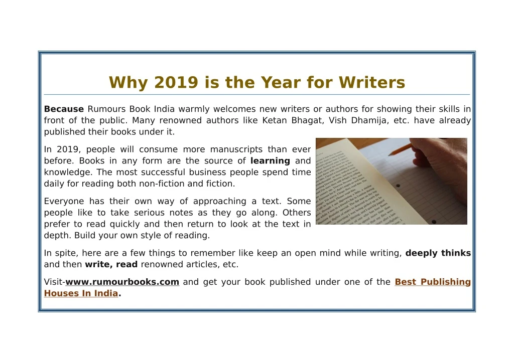 why 2019 is the year for writers