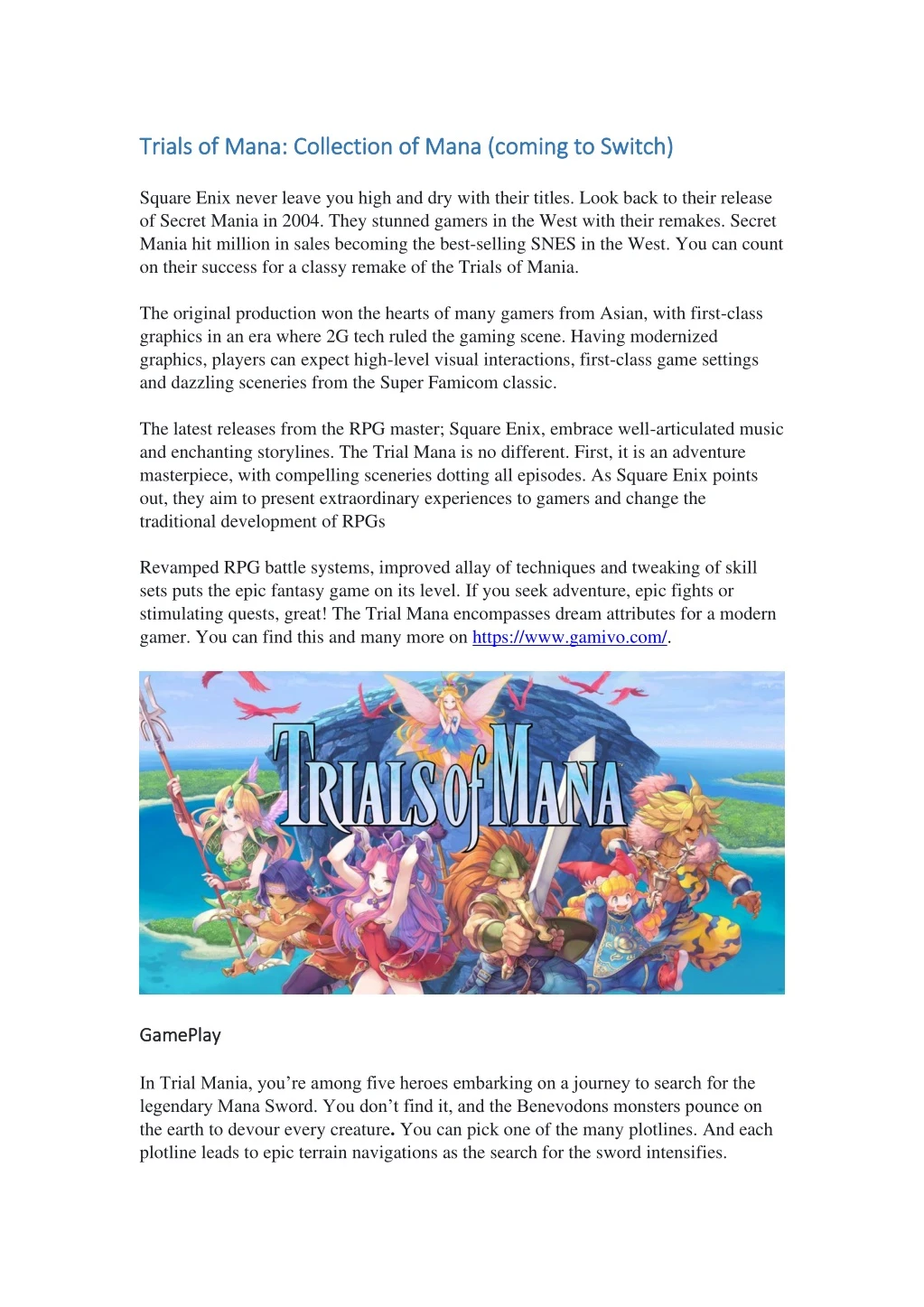 trials of mana collection of mana coming