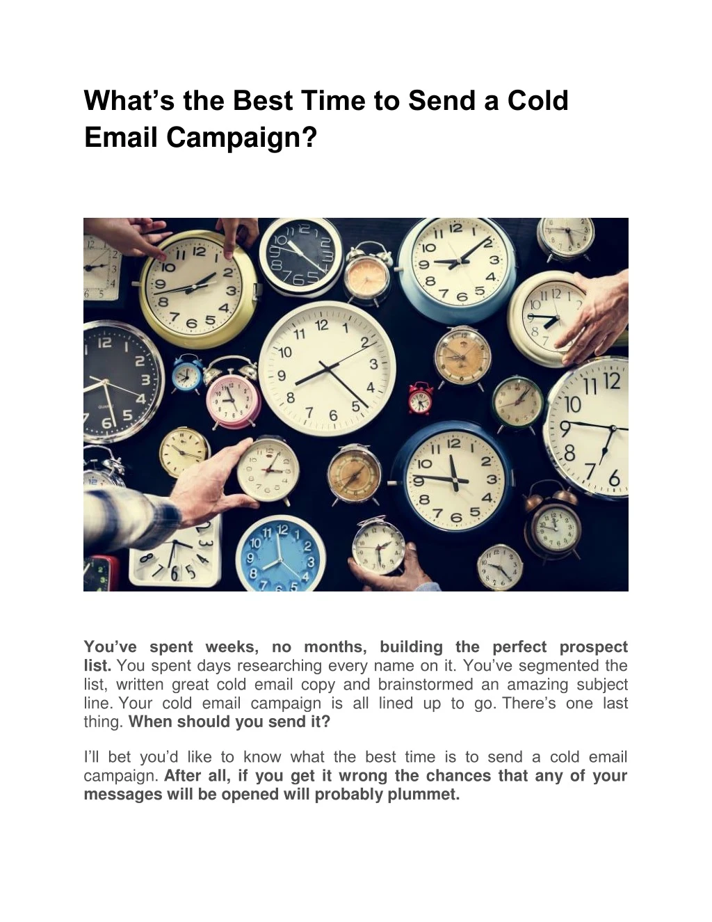 what s the best time to send a cold email campaign