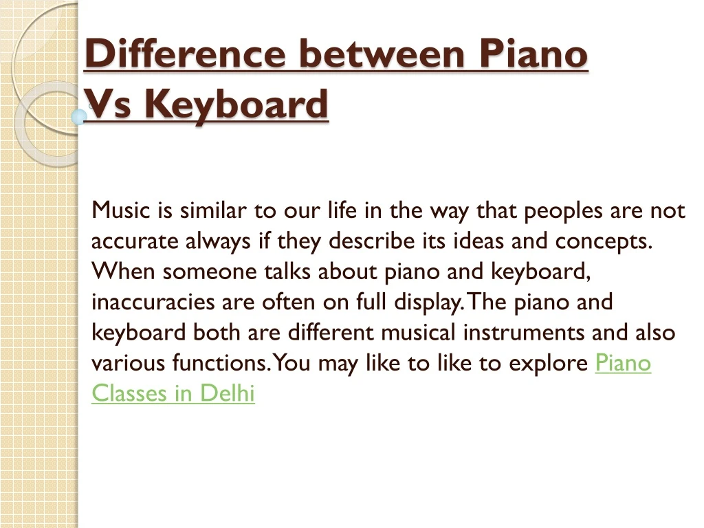 difference between piano vs keyboard