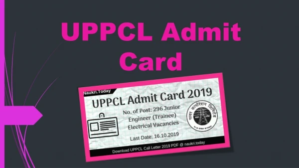 UPPCL Admit Card 2019| For 296 Junior Engineer (Trainee) Electrical Post