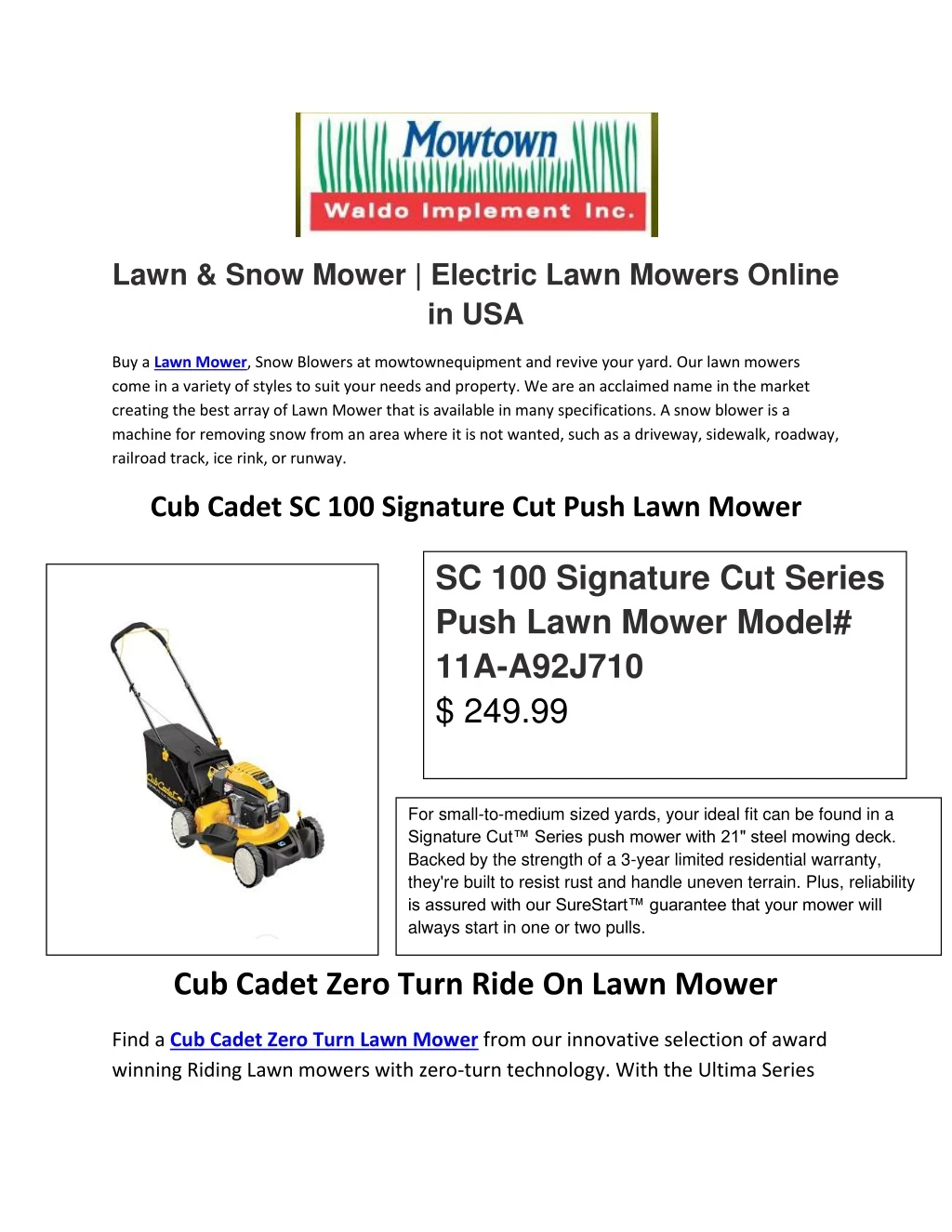lawn snow mower electric lawn mowers online in usa