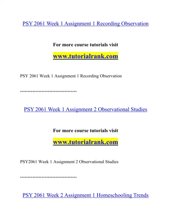 PSY 2061 Effective Communication - tutorialrank.com