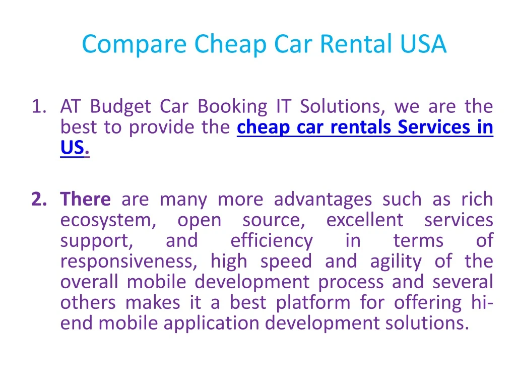 compare cheap car rental usa