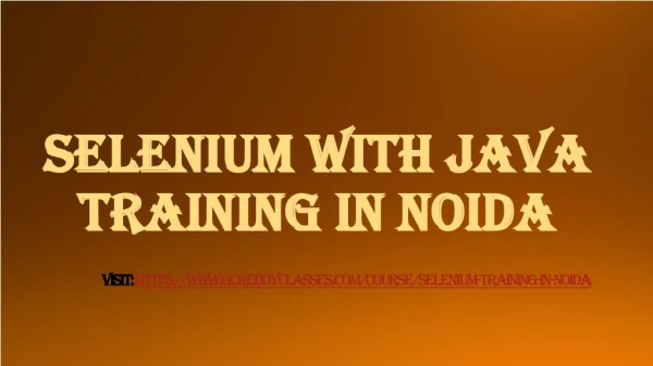 selenium with java training in noida