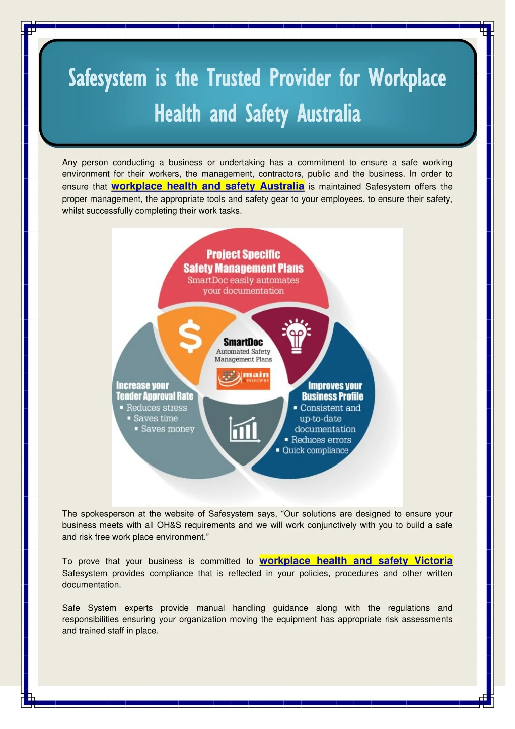 safesystem is the trusted provider for workplace