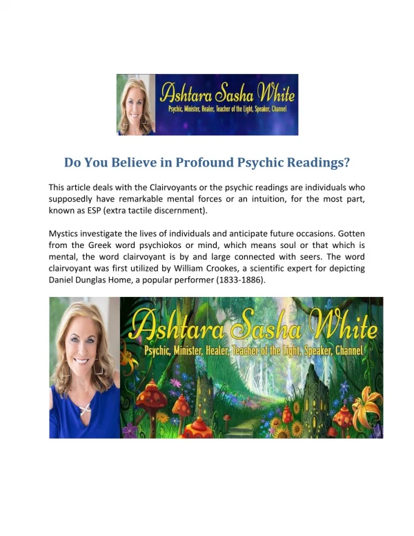 Do You Believe in Profound Psychic Readings