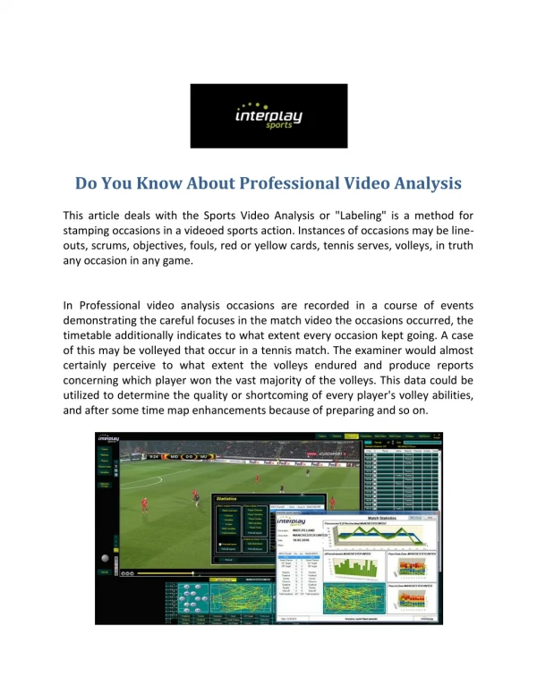 What is Professional Video Analysis?