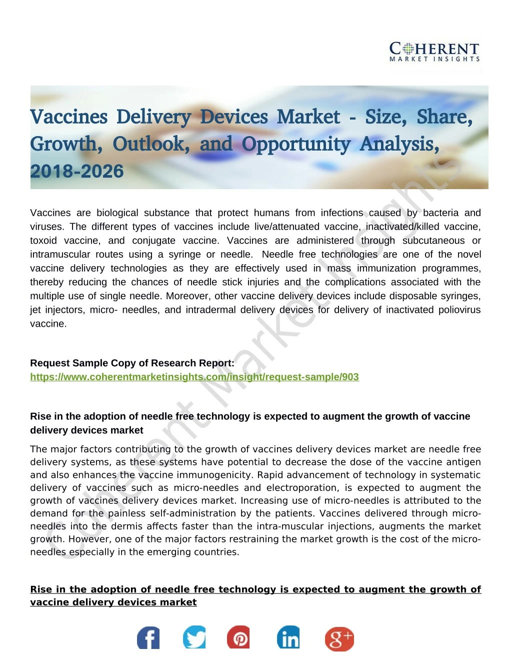 vaccines delivery devices market size share